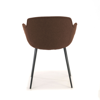 chaise de conference noir marron 4 pattes tissu accoudoirs rembourres 4