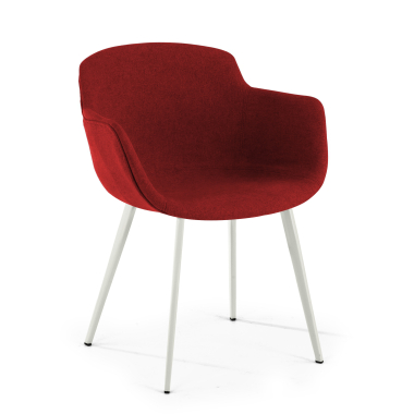 chaise de conference noir rouge 4 pattes tissu accoudoirs rembourres 8