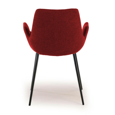 chaise de conference noir rouge 4 pattes tissu accoudoirs rembourres 4