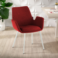 Chaise Visiteur Glamm, 4 pieds, accoudoirs rembourrés, structure métallique