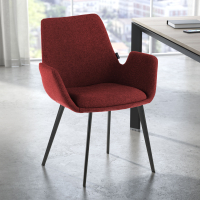 Chaise Visiteur Glamm, 4 pieds, accoudoirs rembourrés, structure métallique