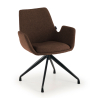 Chaise Réunion Glamm, rembourrage épais, pieds en graphite noir