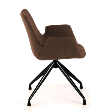 chaise de conference noir marron pivotante tissu accoudoirs rembourres 6