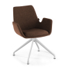 Chaise Réunion Glamm, rembourrage épais, pieds en graphite noir