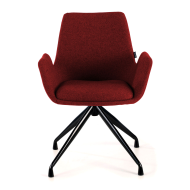 chaise de conference noir rouge pivotante tissu accoudoirs rembourres 3