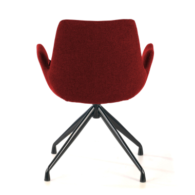 chaise de conference noir rouge pivotante tissu accoudoirs rembourres 5