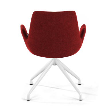 chaise de conference blanc rouge pivotante tissu accoudoirs rembourres 6