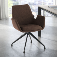 Chaise Réunion Glamm, rembourrage épais, pieds en graphite noir