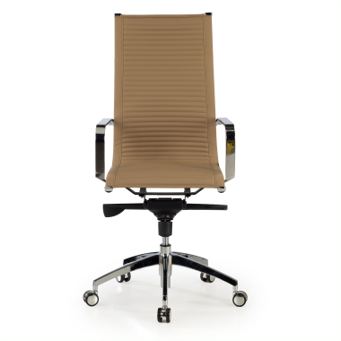 chaise de bureau marron cafe structure chromee similicuir simil cuir accoudoirs fixes 3