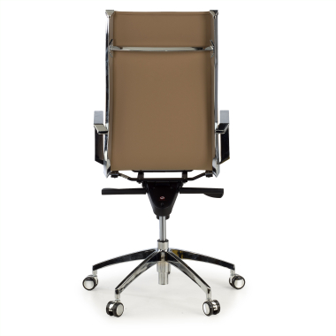 chaise de bureau marron cafe structure chromee similicuir simil cuir accoudoirs fixes 6
