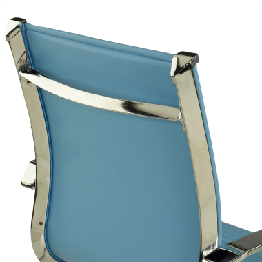 chaise de conference bleu ciel structure chromee similicuir simil cuir accoudoirs fixes 9