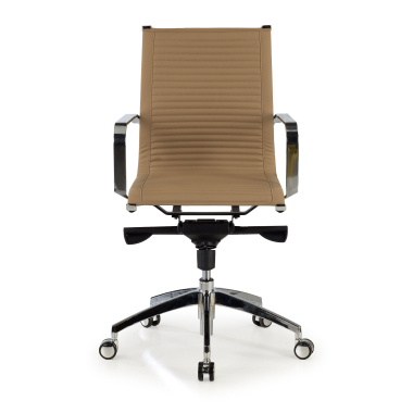 fauteuil de bureau marron cafe structure chromee similicuir simil cuir accoudoirs fixes 3