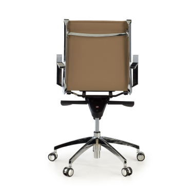 fauteuil de bureau marron cafe structure chromee similicuir simil cuir accoudoirs fixes 6
