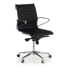 Fauteuil de bureau design Cagliari, dossier bas, cuir véritable