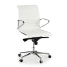 Fauteuil de bureau design Cagliari, dossier bas, cuir véritable