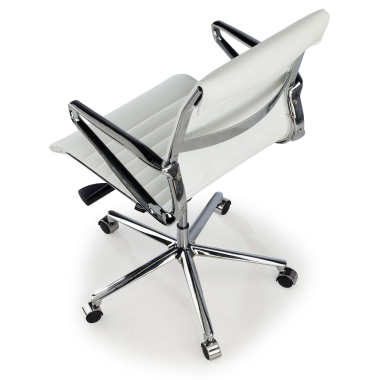 fauteuil de direction blanc dos bas cuir naturel cuir authentique accoudoirs fixes 6
