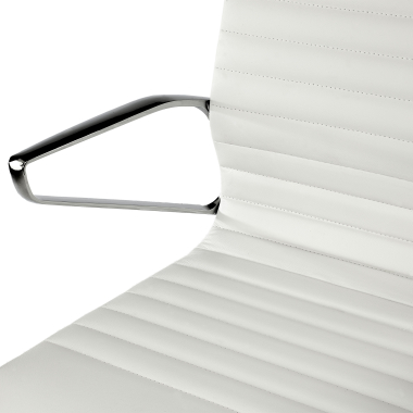 fauteuil de direction blanc dos bas cuir naturel cuir authentique accoudoirs fixes 7