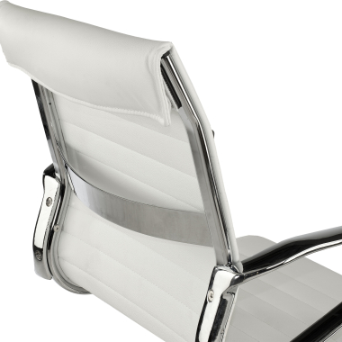 fauteuil de direction blanc dos bas cuir naturel cuir authentique accoudoirs fixes 8