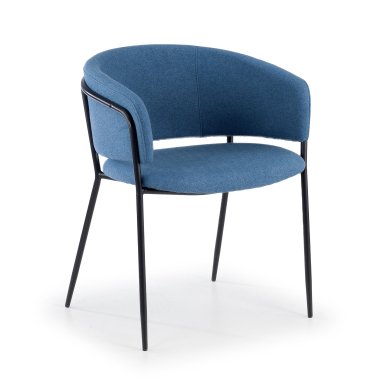 chaise de conference bleu margot tissu accoudoirs fixes 1
