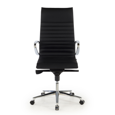 fauteuil de direction noir dos haut cuir naturel cuir authentique accoudoirs fixes 3