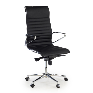 fauteuil de direction noir dos haut cuir naturel cuir authentique accoudoirs fixes 1