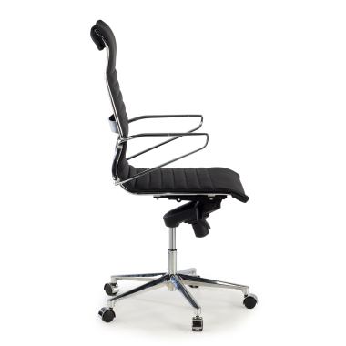 fauteuil de direction noir dos haut cuir naturel cuir authentique accoudoirs fixes 4