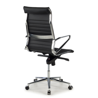 fauteuil de direction noir dos haut cuir naturel cuir authentique accoudoirs fixes 5