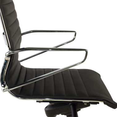 fauteuil de direction noir dos haut cuir naturel cuir authentique accoudoirs fixes 8