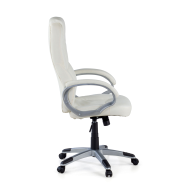 fauteuil de bureau blanc kiel simil cuir accoudoirs rembourres 4