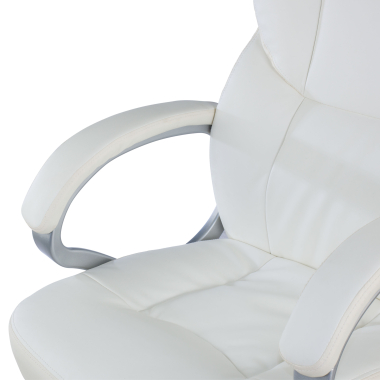 fauteuil de bureau blanc kiel simil cuir accoudoirs rembourres 8