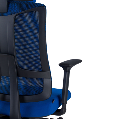 chaise ergonomique bleu structure noire maille accoudoirs reglables 3d soutien lombaire appui tete 9