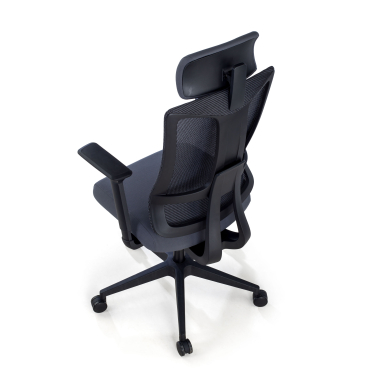 chaise ergonomique gris structure noire maille accoudoirs reglables 3d soutien lombaire appui tete 7