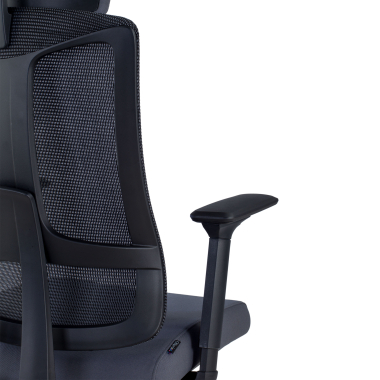 chaise ergonomique gris structure noire maille accoudoirs reglables 3d soutien lombaire appui tete 9