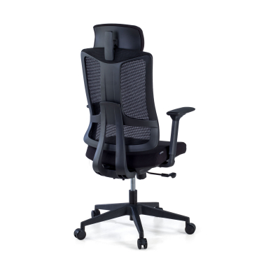 chaise ergonomique noir structure noire maille accoudoirs reglables 3d soutien lombaire appui tete 5