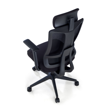 chaise ergonomique noir structure noire maille accoudoirs reglables 3d soutien lombaire appui tete 7