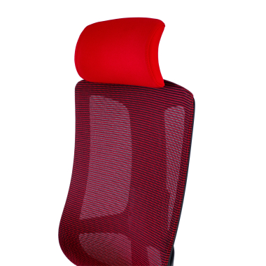 chaise ergonomique rouge structure noire maille accoudoirs reglables 3d soutien lombaire appui tete 8