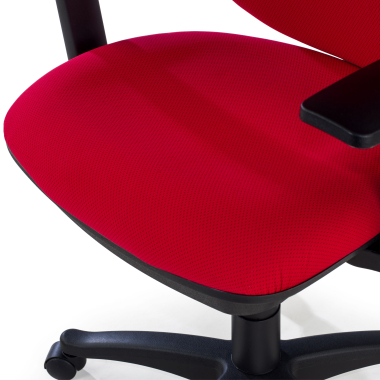chaise de bureau rouge avec des bras tissu accoudoirs reglables 1d 3
