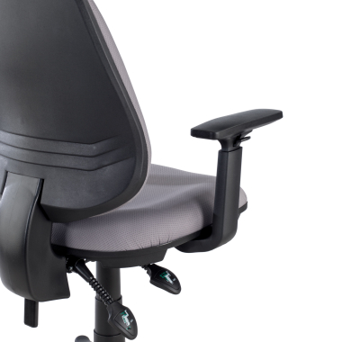chaise de bureau gris avec des bras tissu accoudoirs reglables 1d 6
