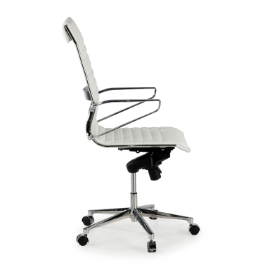 fauteuil de direction blanc dos haut cuir naturel cuir authentique accoudoirs fixes 4