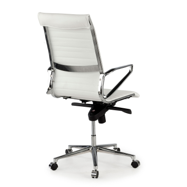 fauteuil de direction blanc dos haut cuir naturel cuir authentique accoudoirs fixes 6