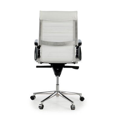 fauteuil de direction blanc dos haut cuir naturel cuir authentique accoudoirs fixes 7