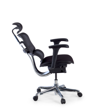 chaise ergonomique noir structure noire assise rembourree tissu accoudoirs mobiles appui tete 7