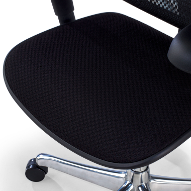 chaise ergonomique noir structure noire assise rembourree tissu accoudoirs mobiles appui tete 5