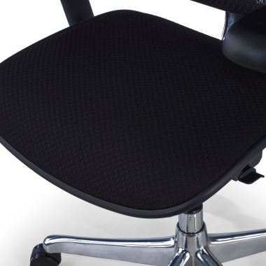 chaise ergonomique noir structure noire assise tapissee tissu accoudoirs reglables 5d appui tete 7