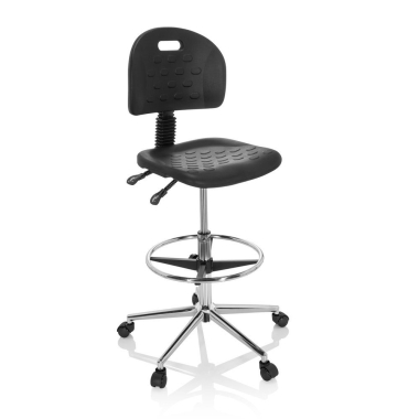 tabouret datelier et de laboratoire noir tabouret plastique sans accoudoirs 5
