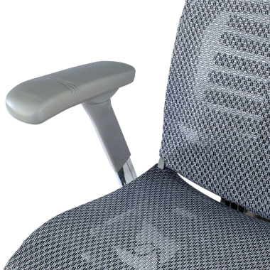 chaise ergonomique gris structure blanche maille accoudoirs reglables 5d soutien lombaire appui tete 9