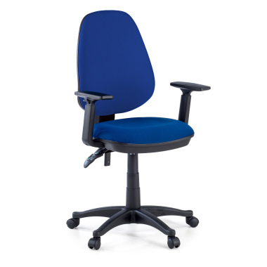 chaise de bureau bleu avec des bras tissu accoudoirs reglables 1d 1