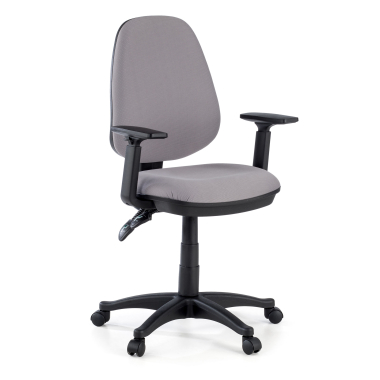 chaise de bureau gris avec des bras tissu accoudoirs reglables 1d 1