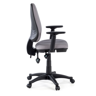 chaise de bureau gris avec des bras tissu accoudoirs reglables 1d 4