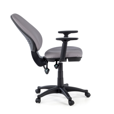 chaise de bureau gris avec des bras tissu accoudoirs reglables 1d 5